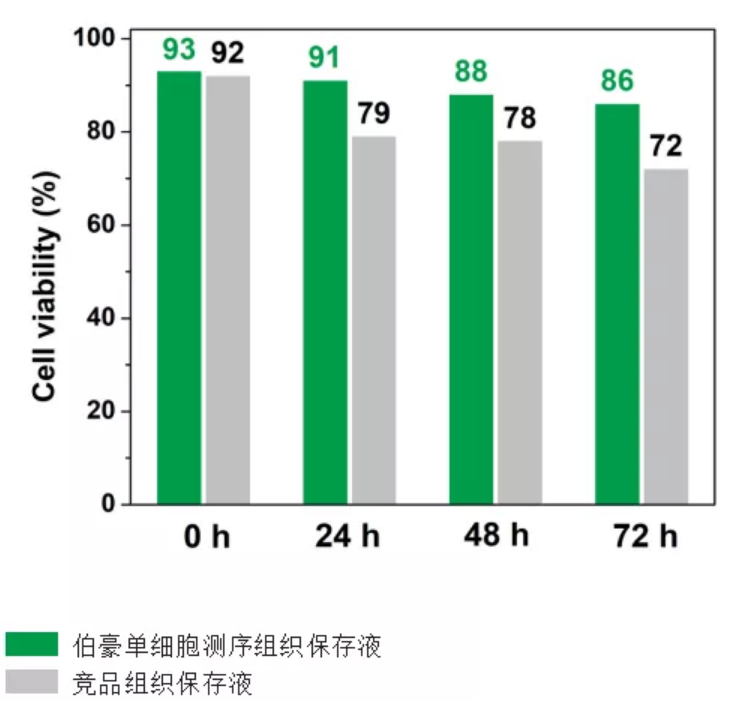 小鼠脾脏细胞活性测试_新鲜组织 72 小时活性产品对比